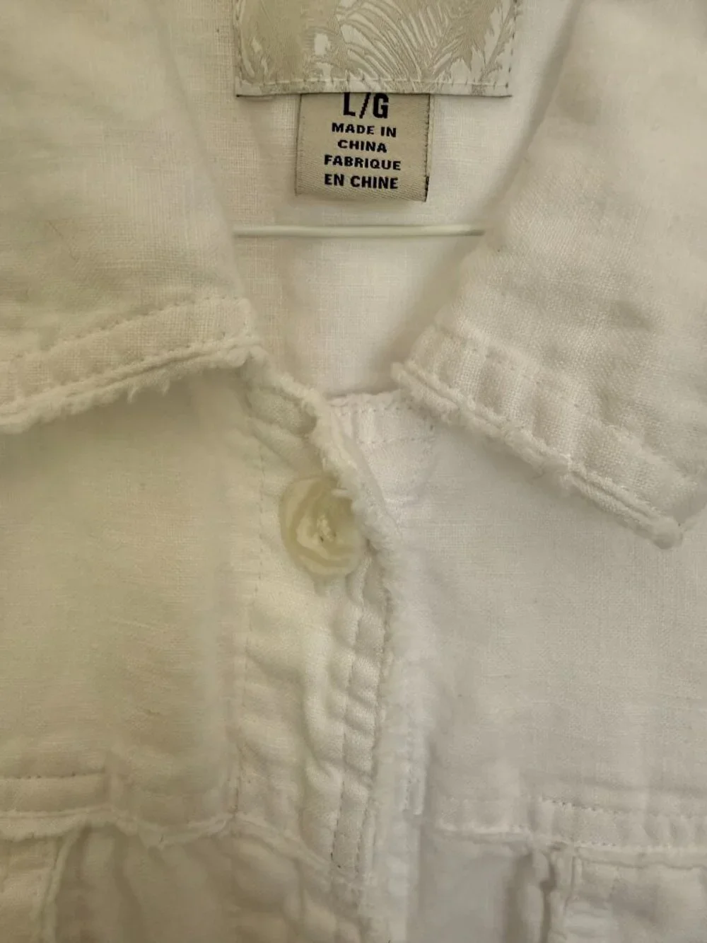 TOMMY BAHAMA WHITE LINEN JEAN JACKET STYLING JACKET SIZE L - Picture 3 of 10